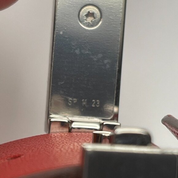 Hermès Authentic Illusion Red Leather Bracelet w/ Palladium Plating - Preowned - Picture 5 of 12